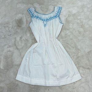 Vintage Komar blue rose embroidered night gown